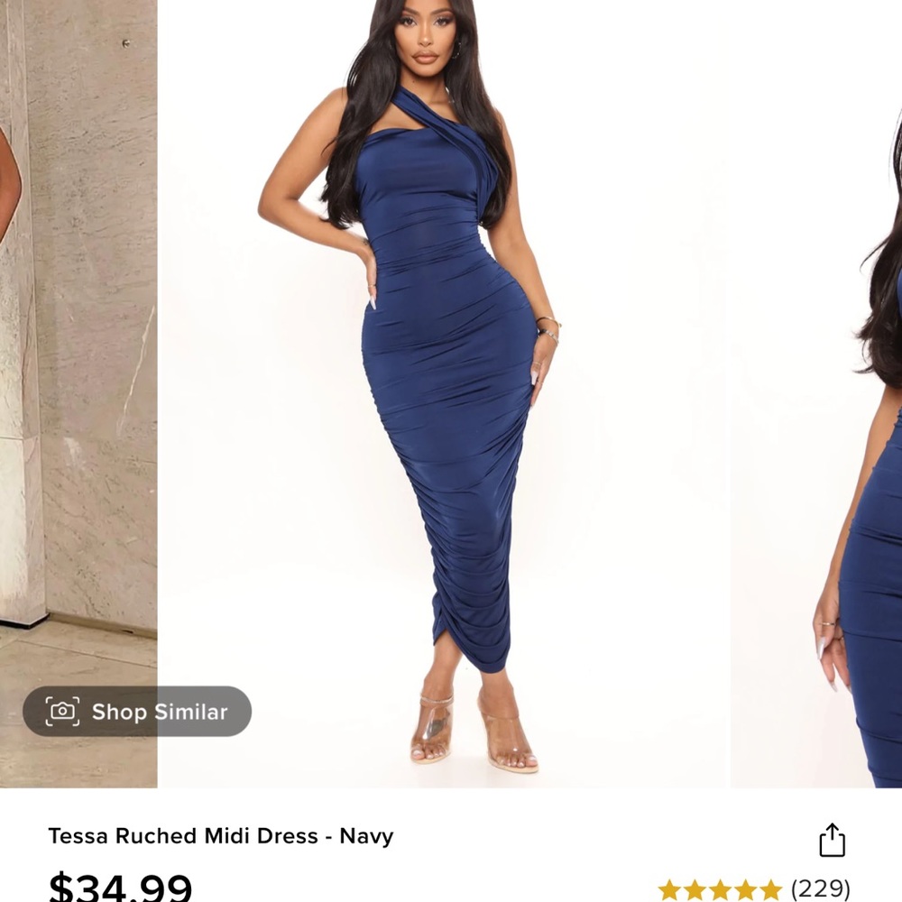 Fashion Nova Navy blue midi dress
